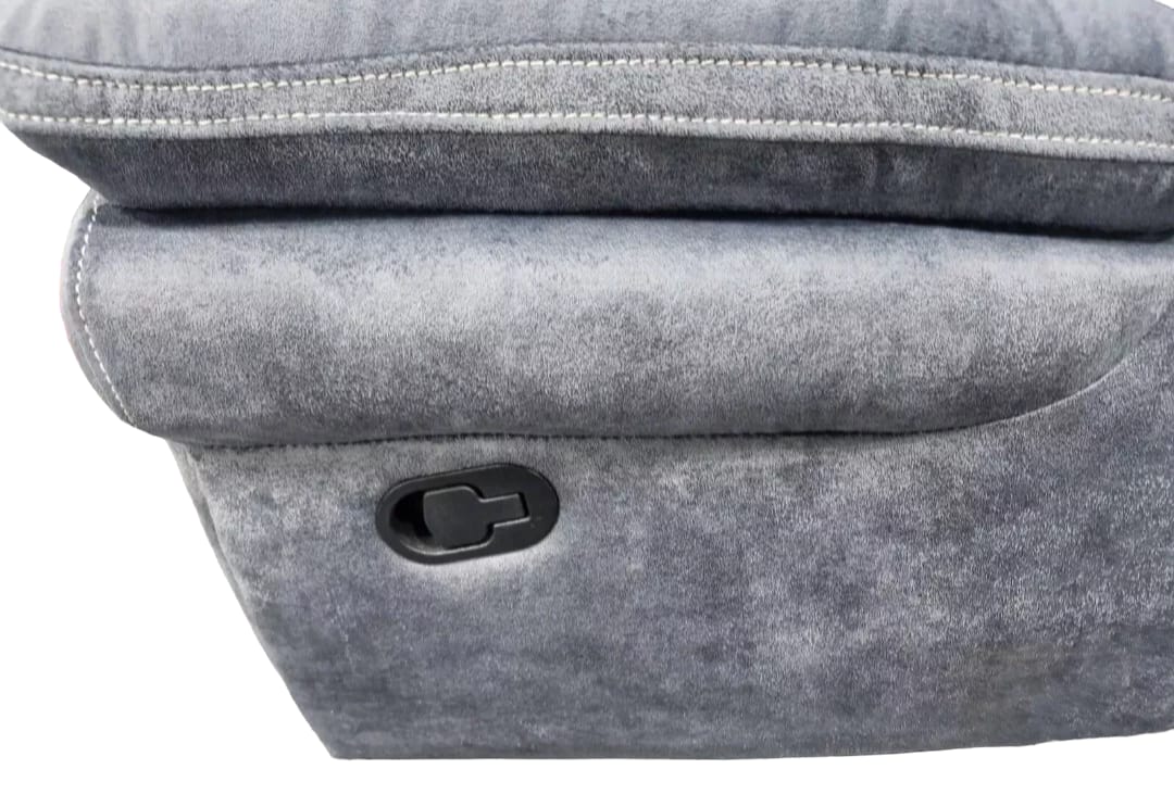 Brentwood Fabric Corner Sofa Recliner - Grey Fabric With Console - Lakeland Sofa Warehouse