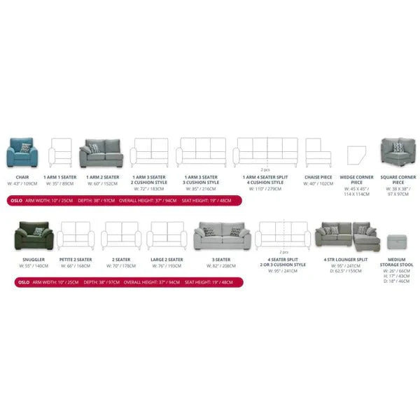 Oslo Fabric Corner Sofa Collection - Lakeland Sofa Warehouse