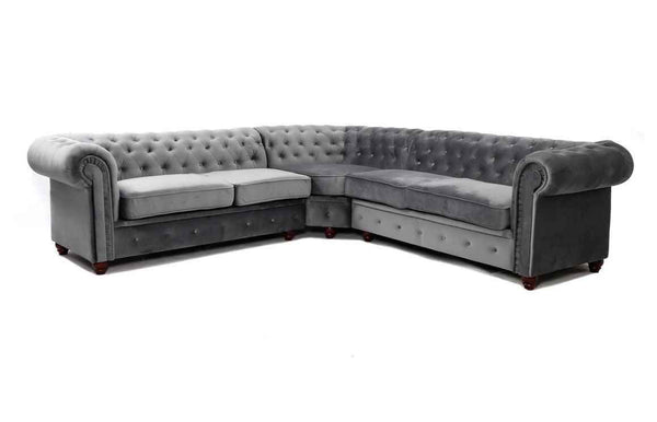 Chesterfield Infinity Velvet Corner Sofa - Premium LSW Sofas