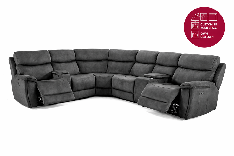 Seville Fabric Electric Corner Recliner Sofa | LSW Sofas