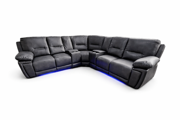 Savanna Leather Premium Electric Recliner Corner Sofa LSW Sofas