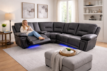 Savanna Leather Premium Electric Recliner Corner Sofa LSW Sofas