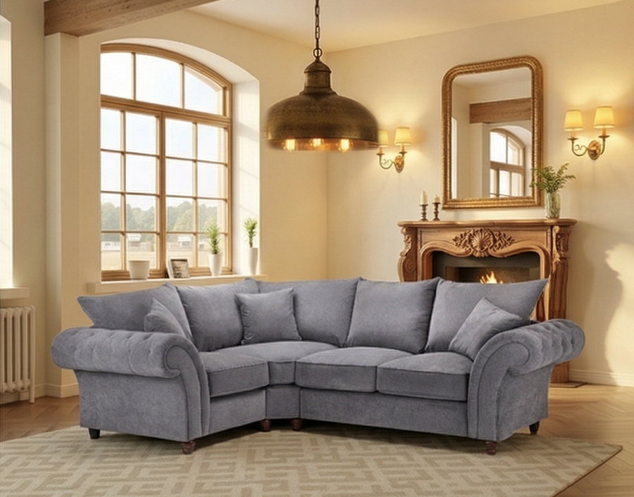 Windsor Grey Fabric Corner Sofa