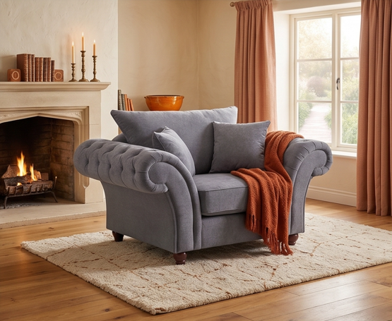 Windsor Grey Fabric Sofa
