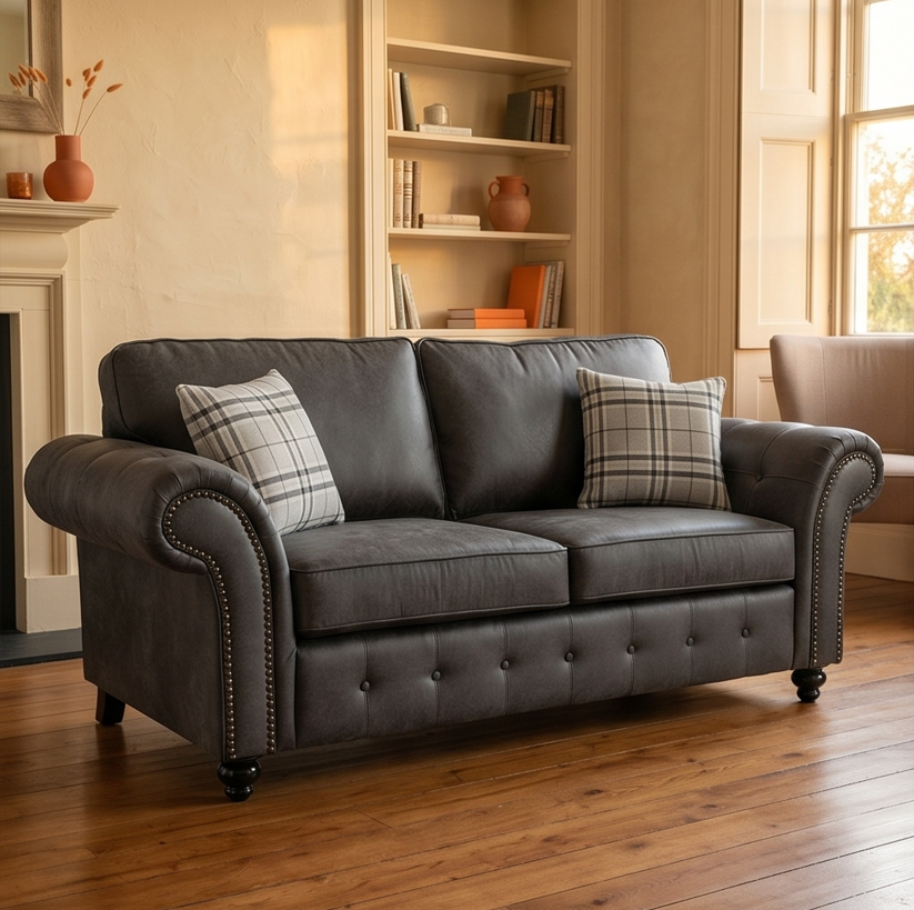 Oakland Charcoal Nubuck Sofa