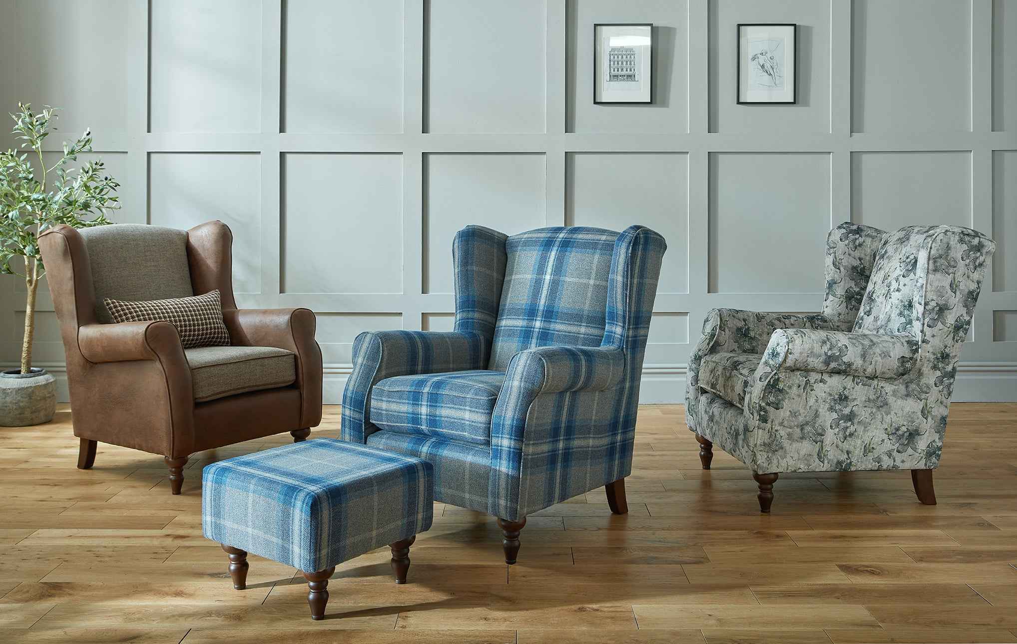 Customizable Wing Back Chair