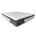 A white and gray Aluxo Oasis 2000 pocket memory pillow top mattress.
