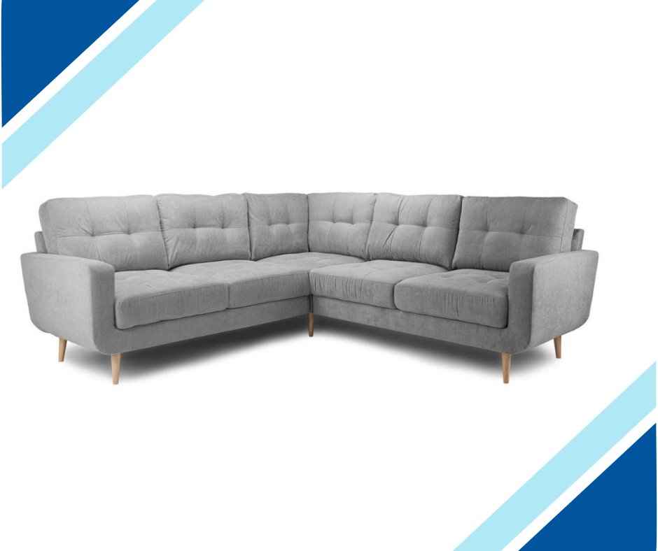 Anthorn Grey Fabric Corner Sofa