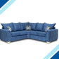 Aqua Fabric Corner Sofa