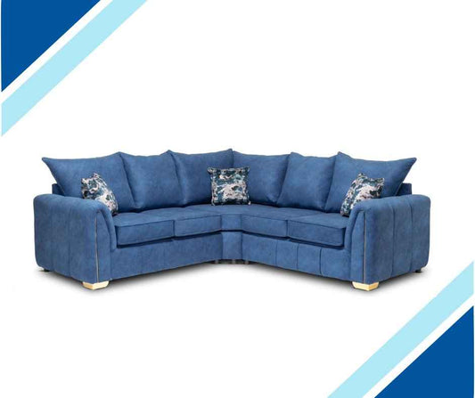 Aqua Fabric Corner Sofa