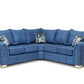 Aqua Fabric Corner Sofa