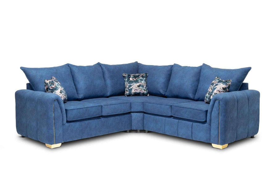 Aqua Fabric Corner Sofa