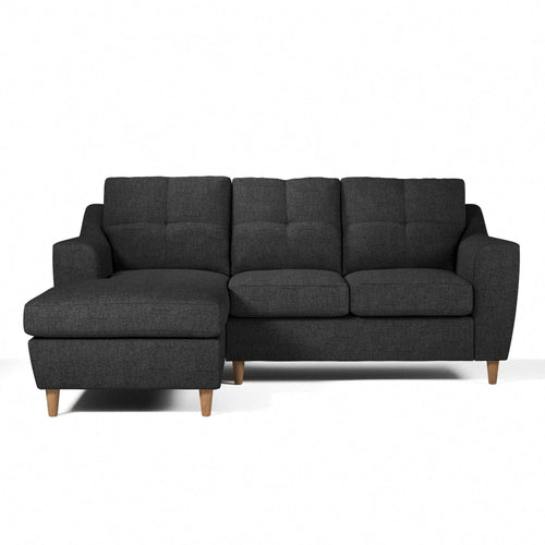 Baxter Fabric Corner Sofa Collection in charcoal.