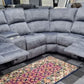 Brentwood Fabric Corner Sofa Recliner - Grey Fabric With Console - Lakeland Sofa Warehouse