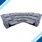 Brentwood Fabric Corner Sofa Recliner - Grey Fabric With Console - Lakeland Sofa Warehouse