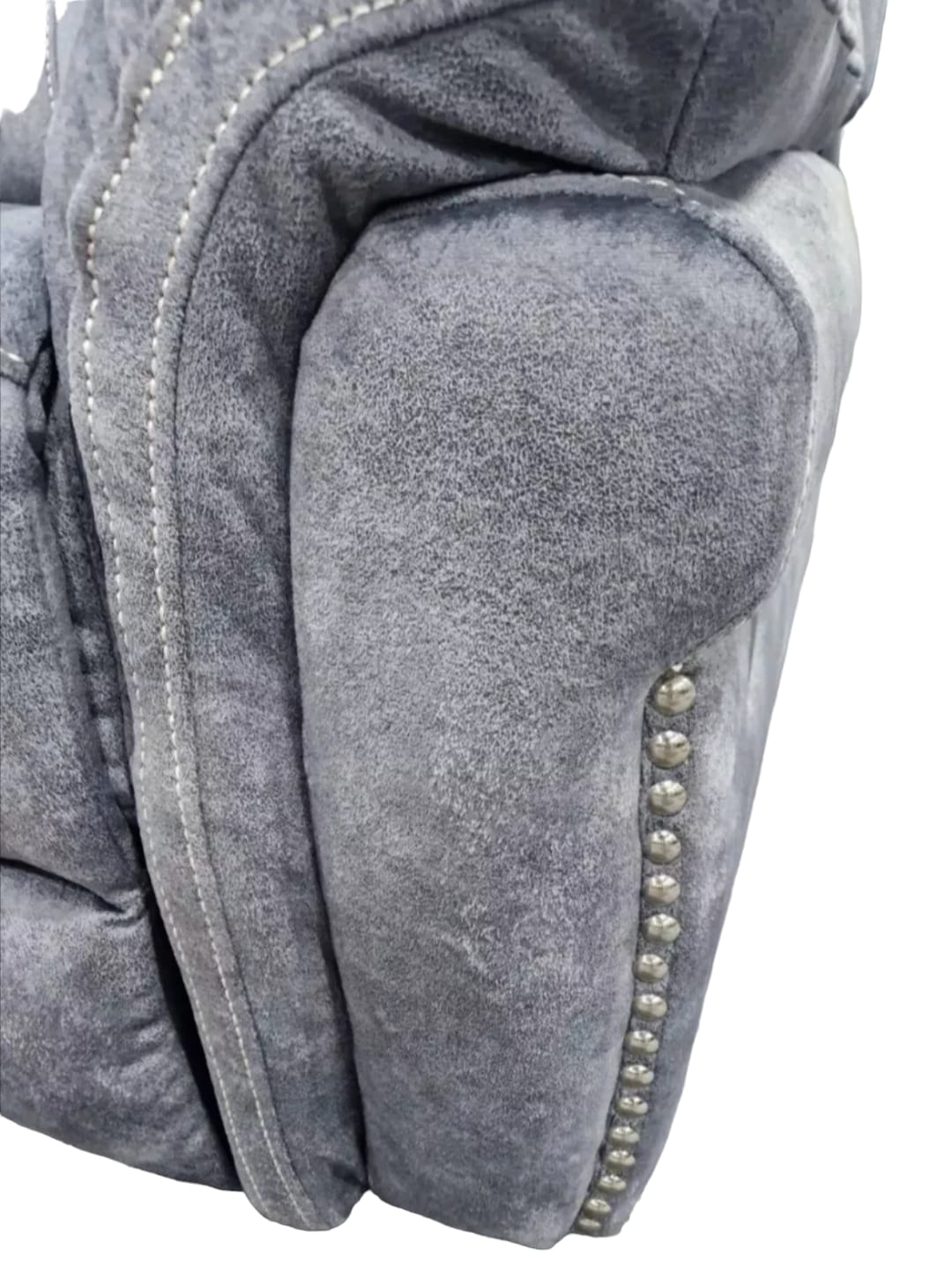 Brentwood Fabric Corner Sofa Recliner - Grey Fabric With Console - Lakeland Sofa Warehouse