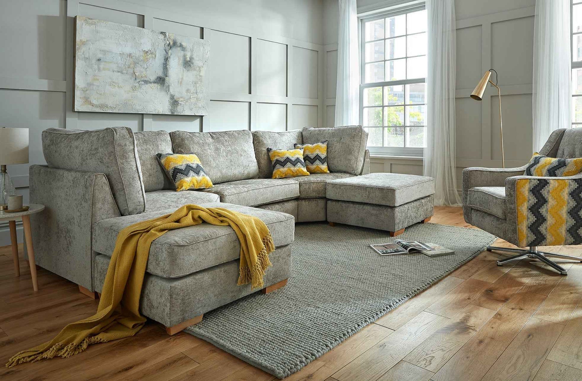 Bishop Fabric U Shaped Modular Corner Suite Sofa (Build your own)