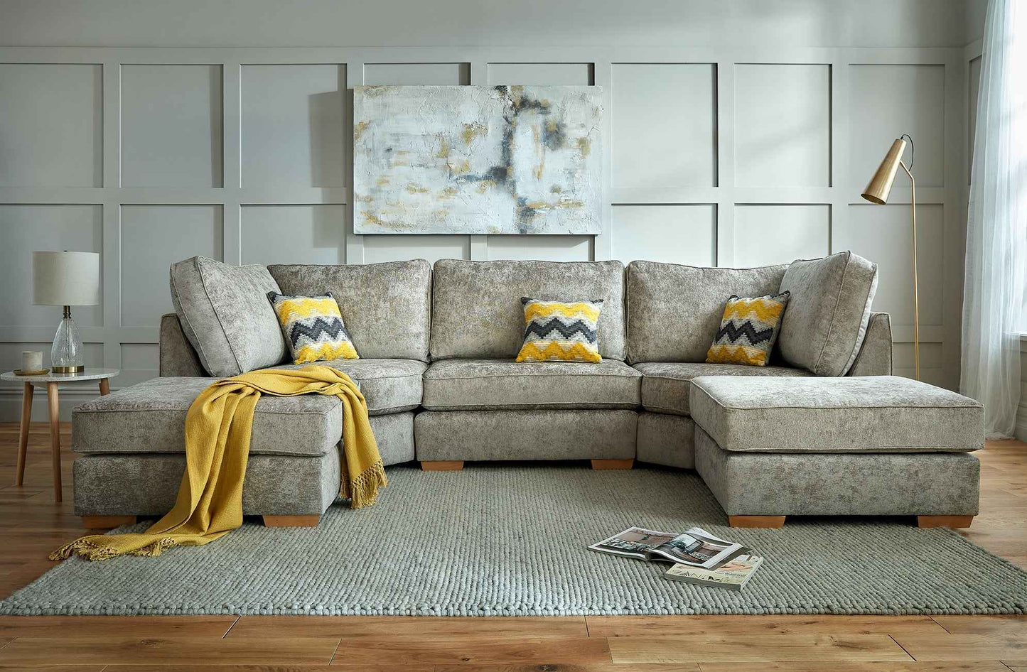 Bishop Fabric U Shaped Modular Corner Suite Sofa (Build your own)