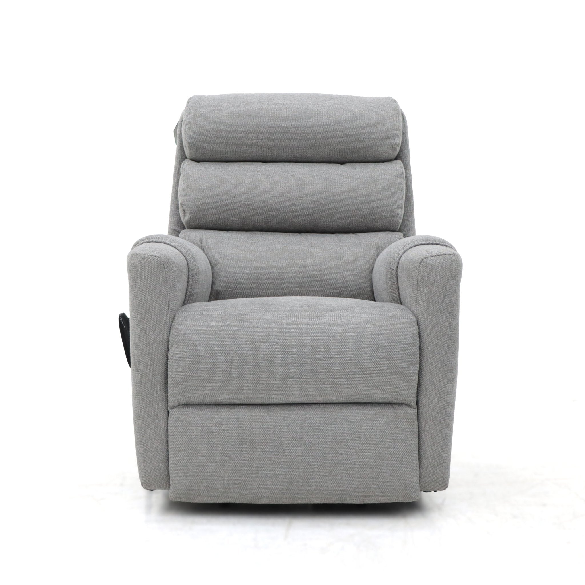 Ravenglass dual motor rise and recline armchair in grey fabric.
