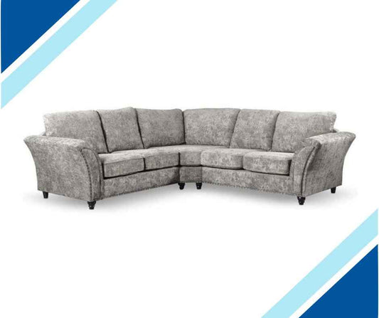 Calder Fabric Corner Sofa  - Platinum & Stone