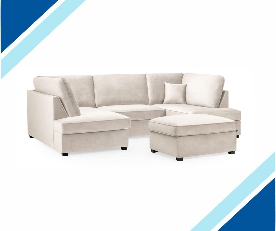 Carnabie Velvet U-Shaped Corner Sofa
