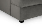 Carnabie U Shaped Plush Velvet Corner Sofa with black feet.