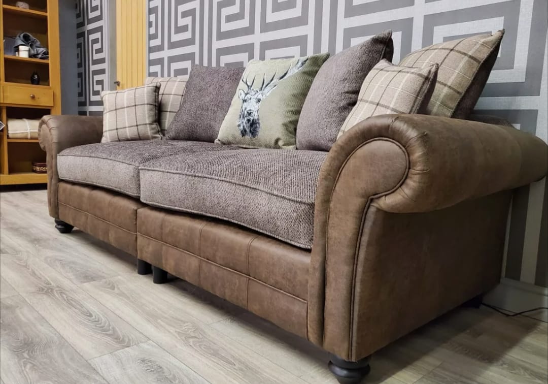 The Darwin Two Tone Fabric Corner Sofa Collection - Lakeland Sofa Warehouse
