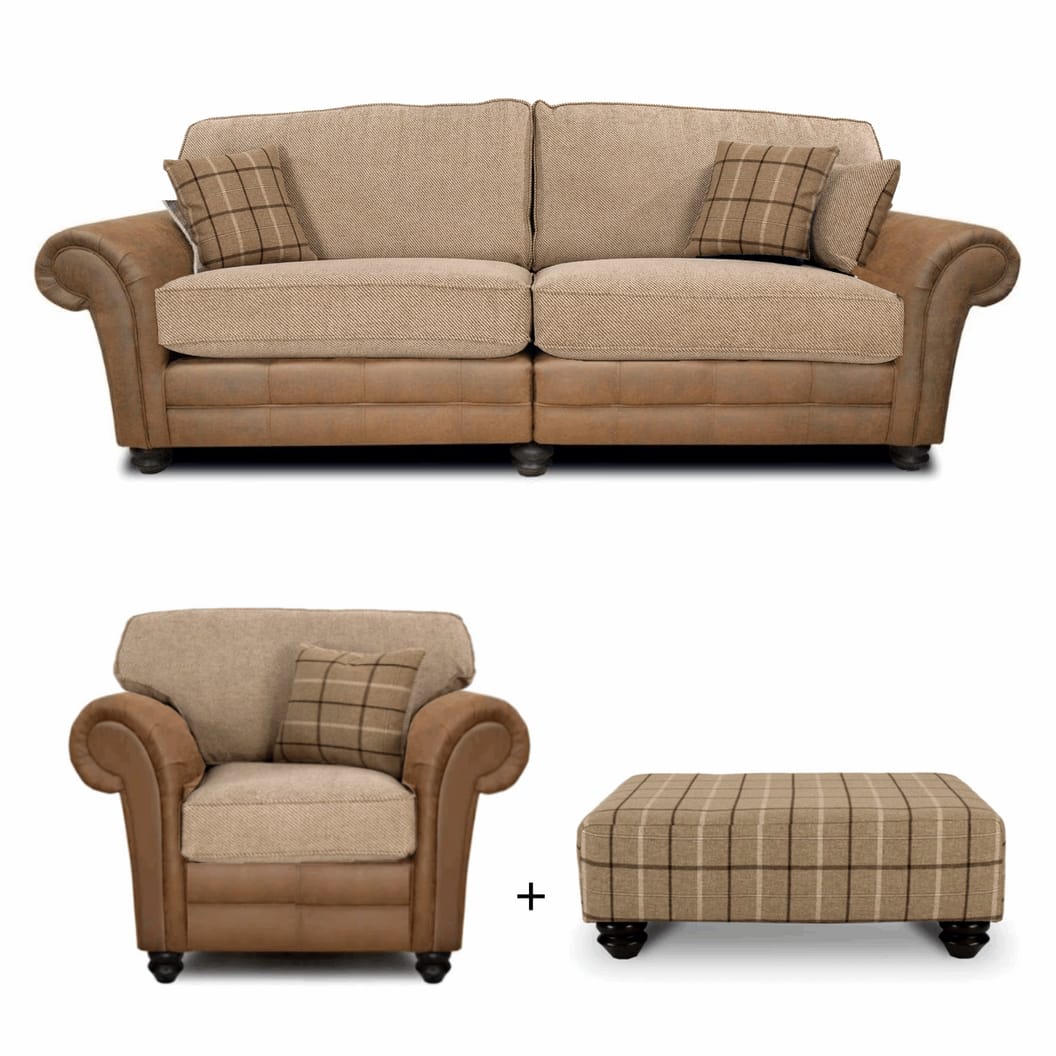 The Darwin Two Tone Fabric Corner Sofa Collection - Lakeland Sofa Warehouse