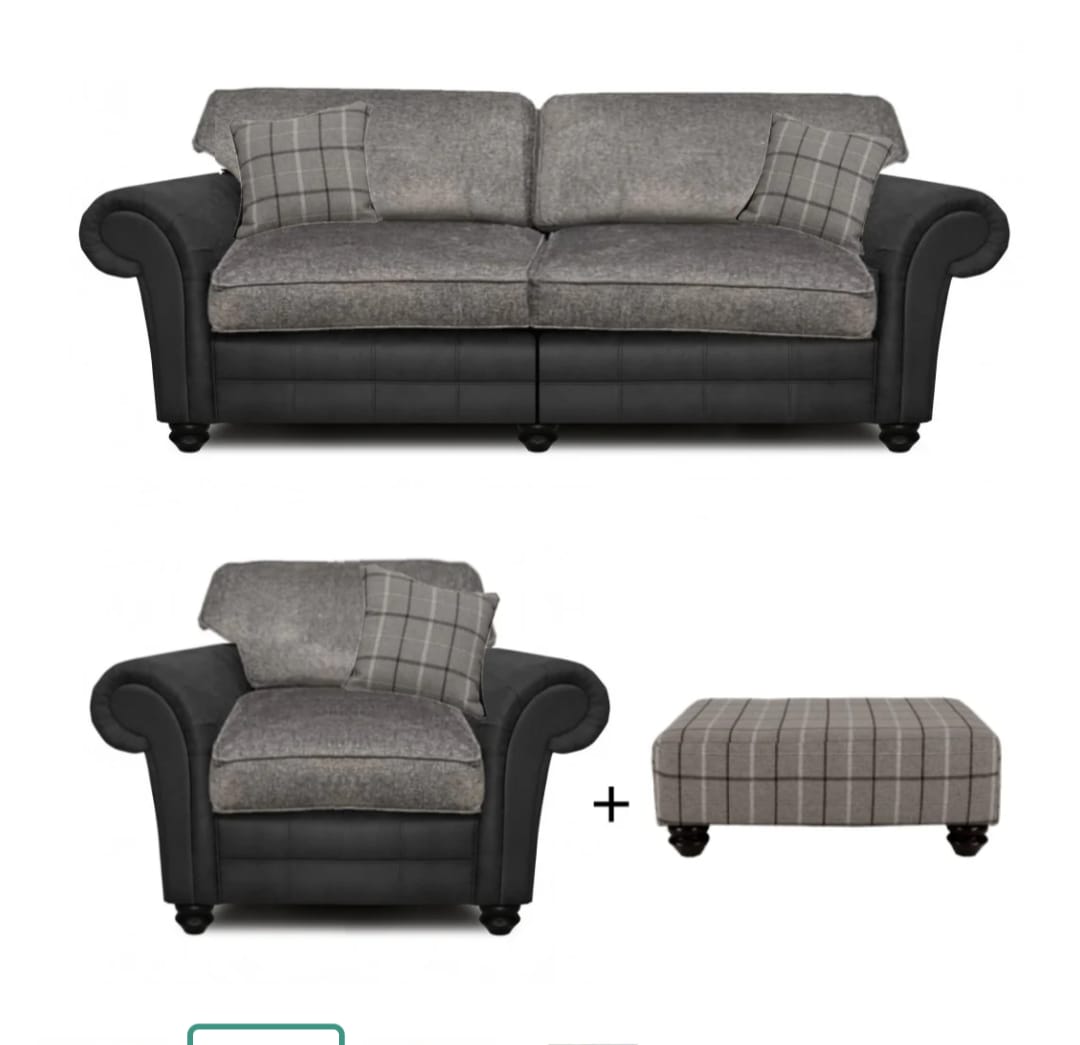 The Darwin Two Tone Fabric Corner Sofa Collection - Lakeland Sofa Warehouse