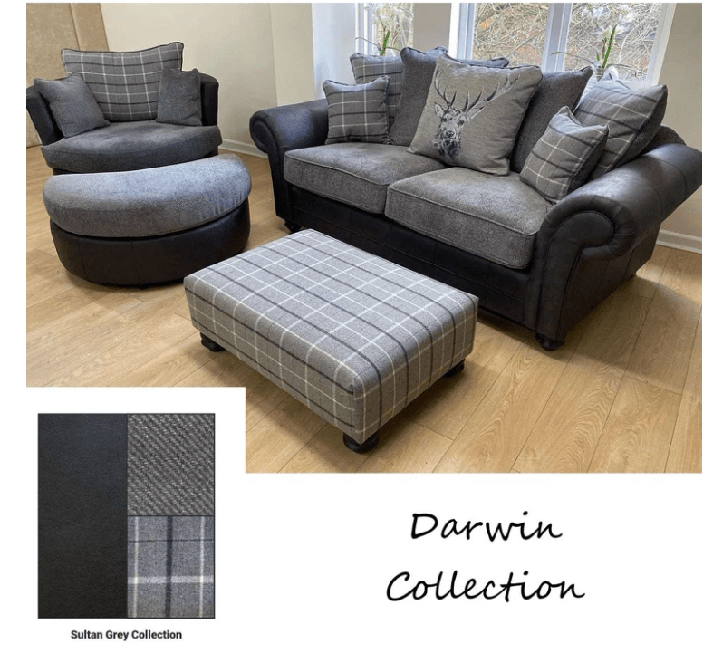 The Darwin Two Tone Fabric Corner Sofa Collection - Lakeland Sofa Warehouse