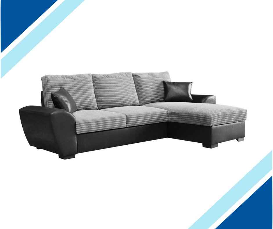 Greystoke Fabric Jumbo Cord Corner Sofa Bed