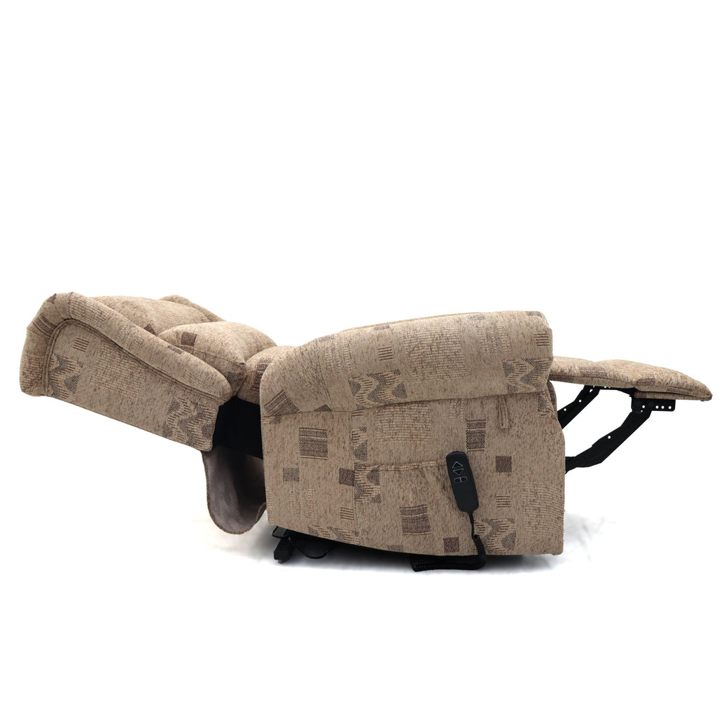 Windermere patterned electric dual motor rise and recline armchair.