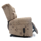 Windermere patterned rise and recline armchair with electric dual motor controls.