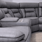 Newton LeatherAire Power Recliner Sofa - USB Ports - Grey - Lakeland Sofa Warehouse