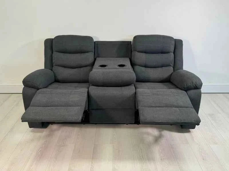Rosley Fabric Recliner Sofa Set - Grey