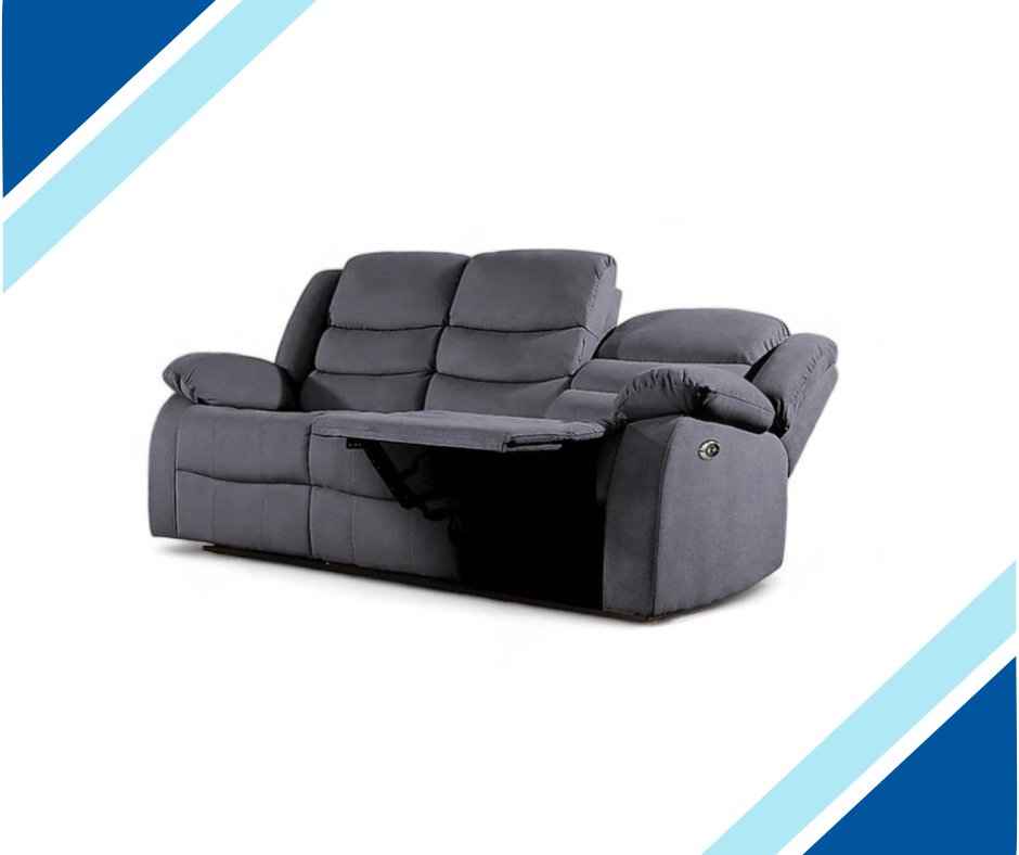 Rosley Fabric Recliner Sofa Set - Grey