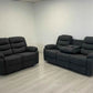 Rosley Fabric Recliner Sofa Set - Grey