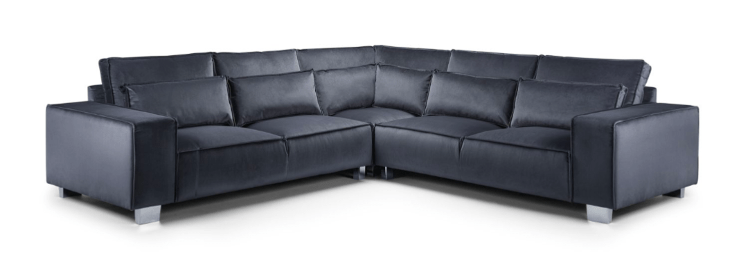 Sloane Plush Velvet Fabric U Shape Sofa Collection - Lakeland Sofa Warehouse