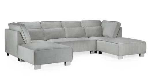 Sloane Plush Velvet Fabric U Shape Sofa Collection - Lakeland Sofa Warehouse
