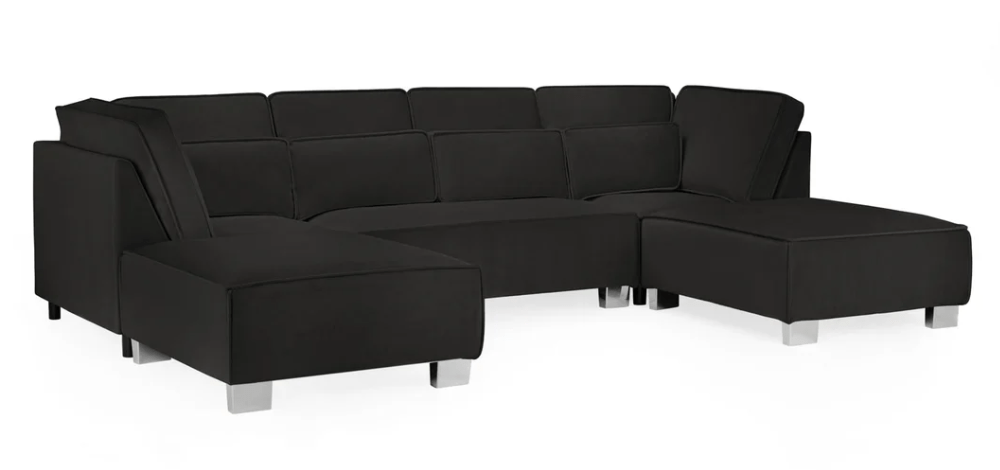 Sloane Plush Velvet Fabric U Shape Sofa Collection - Lakeland Sofa Warehouse