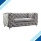 Stainton Button Grey Fabric Sofa