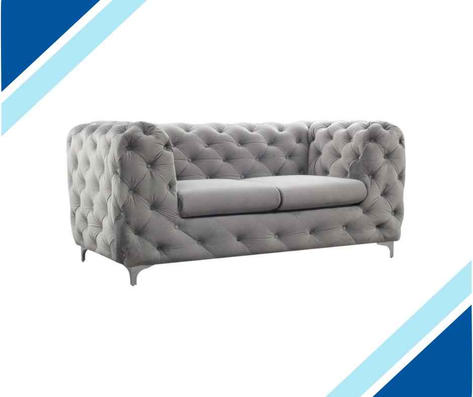 Stainton Button Grey Fabric Sofa