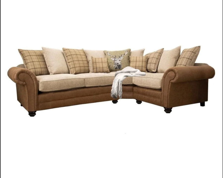 Darwin Two Tone Fabric Corner Sofa