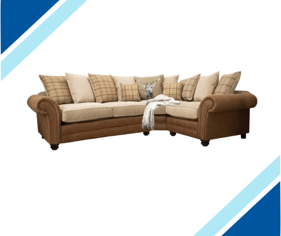 The Darwin Two Tone Fabric Corner Sofa Collection - Lakeland Sofa Warehouse