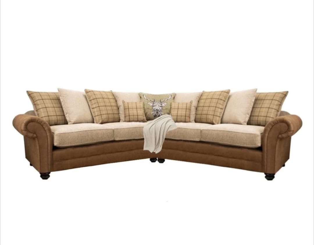 The Darwin Two Tone Fabric Corner Sofa Collection - Lakeland Sofa Warehouse