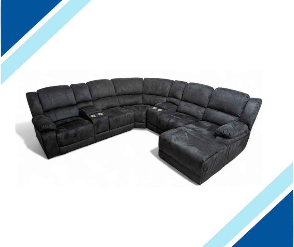 Venus Suede Fabric Power Recliner Corner Sofas With Chaise