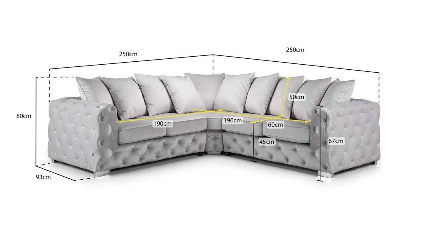 Asby Fabric Full Corner Sofa