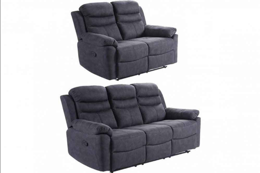 Caldbeck Gloucester Fabric Recliner Sofa Collection - Charcoal