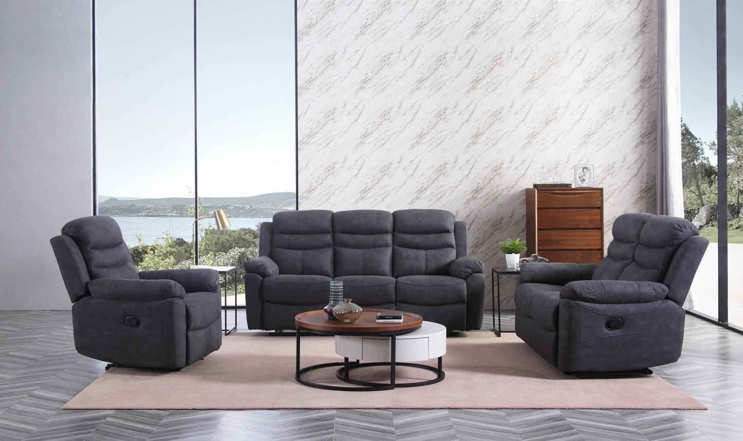 Caldbeck Gloucester Fabric Recliner Sofa Collection - Charcoal