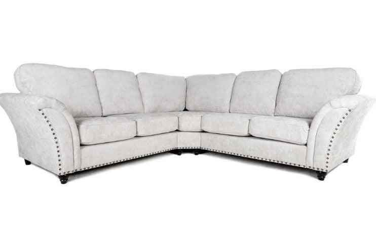 Calder Fabric Corner Sofa  - Platinum & Stone
